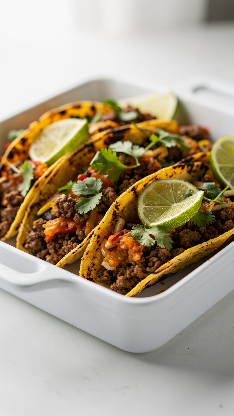 Crispy Baked Ground Beef Tacos