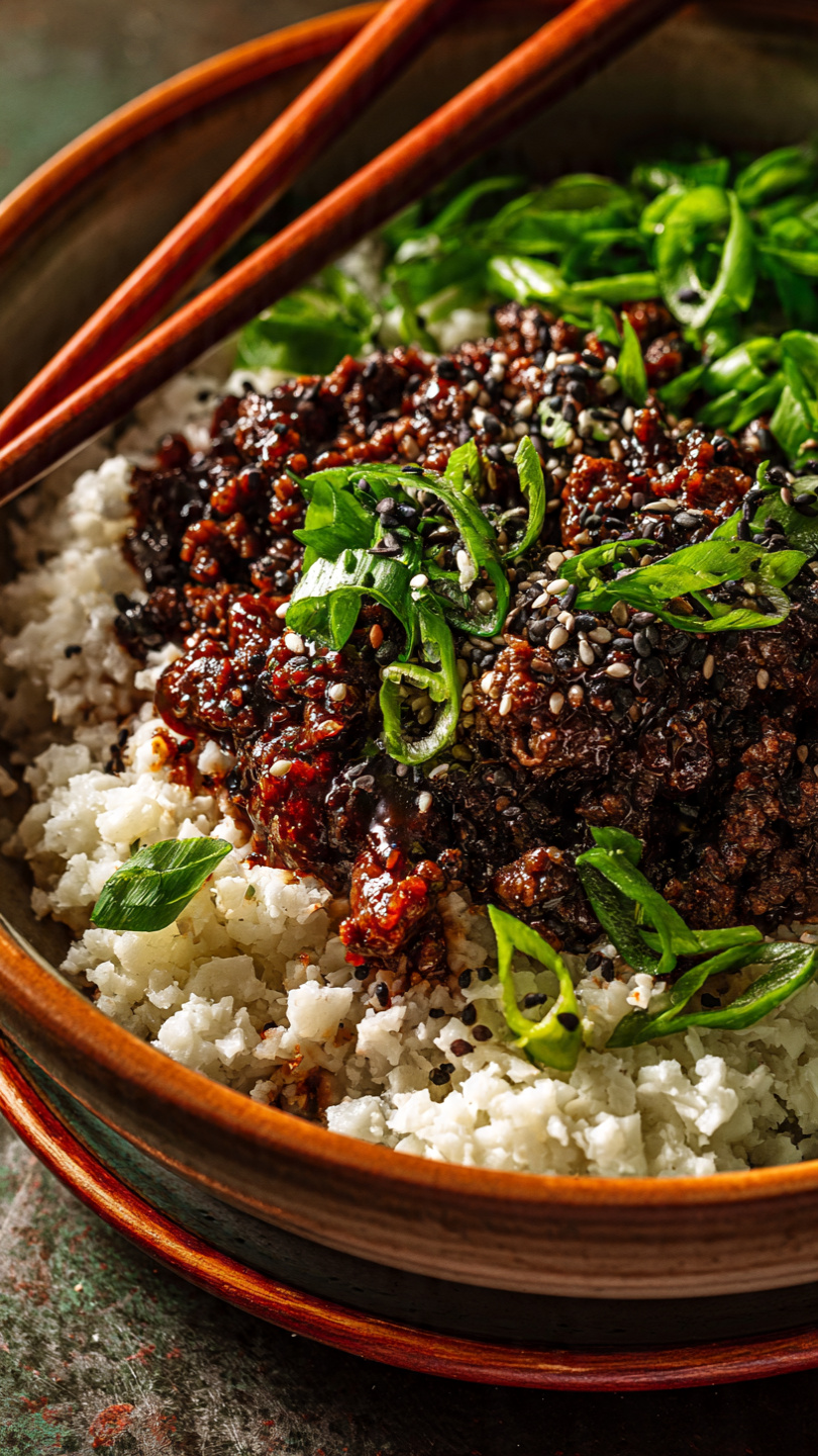Keto Korean Ground Beef Bowl
